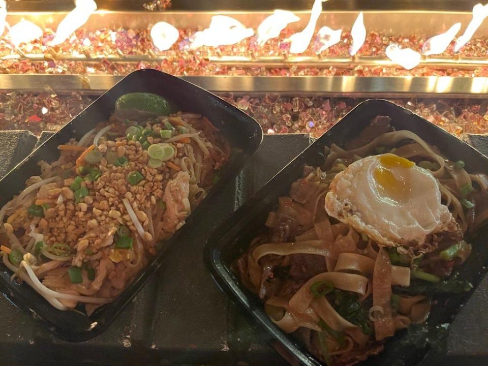 Pad Thai and Drunken Noodles from Fayetteville food truck Some Ting's Cookin'.
