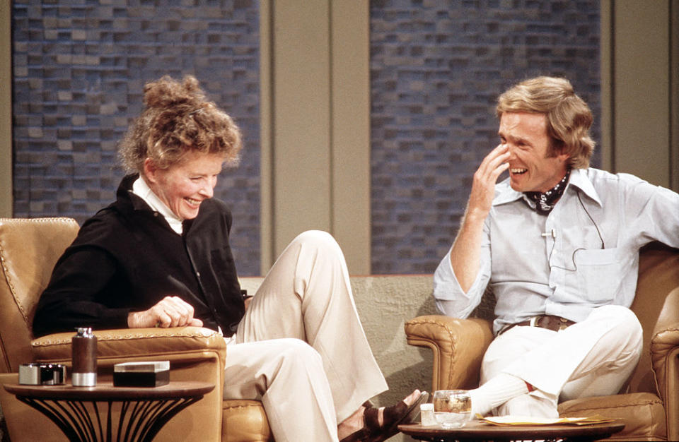 <div class="inline-image__caption"><p>September 1973: Katharine Hepburn chatting with host Dick Cavett.</p></div> <div class="inline-image__credit">Photo by ABC Photo Archives/Disney General Entertainment Content via Getty Images</div>