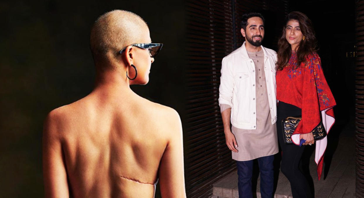 Tahira Kashyap has bravely shared an image of her cancer scars, pictured here with her husband, Ayushmann Khurrana [Photo: Getty/Instagram]