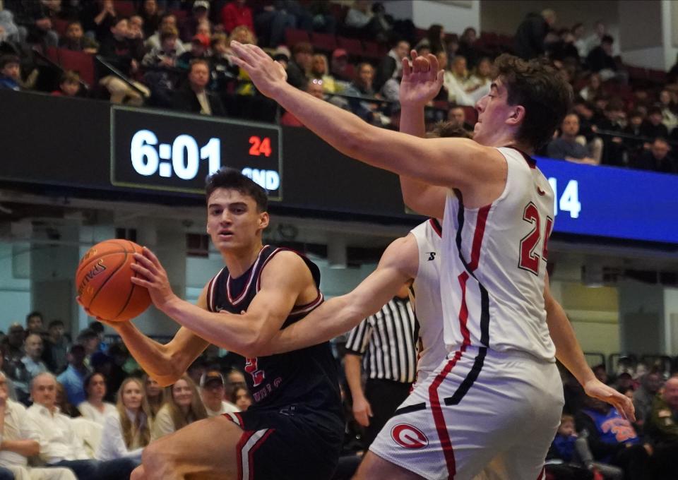 Byram Hills defeats Rye 47-44 in the Section 1 Class A boys basketball championship game at the Westchester County Center in White Plains on Saturday, March 2, 2024.