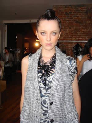 More black and white prints, and lots of texture. This hairdo was dubbed "Sudan"