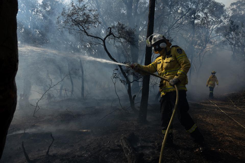 Fire crews battling a blaze in Australia.