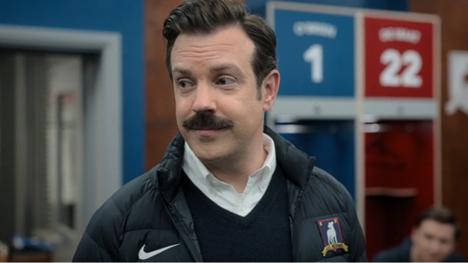 Ted Lasso in the locker room.