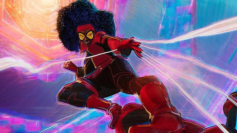 Jessica Drew/Spider-Woman in Spider-Man: Across the Spider-Verse.