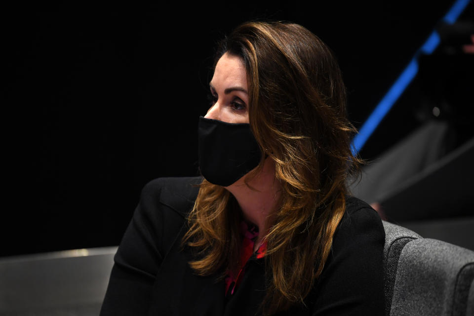 Political commentator Peta Credlin once again at the heart of questioning at Daniel Andrew's daily press conference. Source: AAP