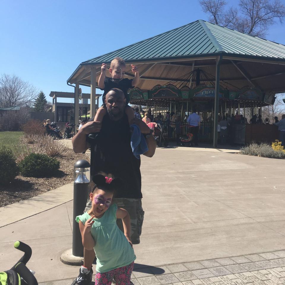 Jon with his two kids. (Photo: Courtesy of Sara McCall)