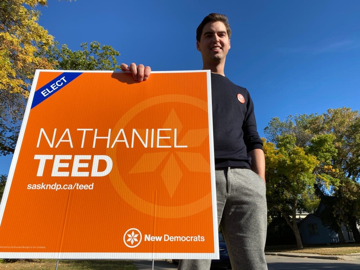 Nathaniel Teed has retained the Saskatoon Meewasin seat for the NDP. (Travis Reddaway/CBC - image credit)