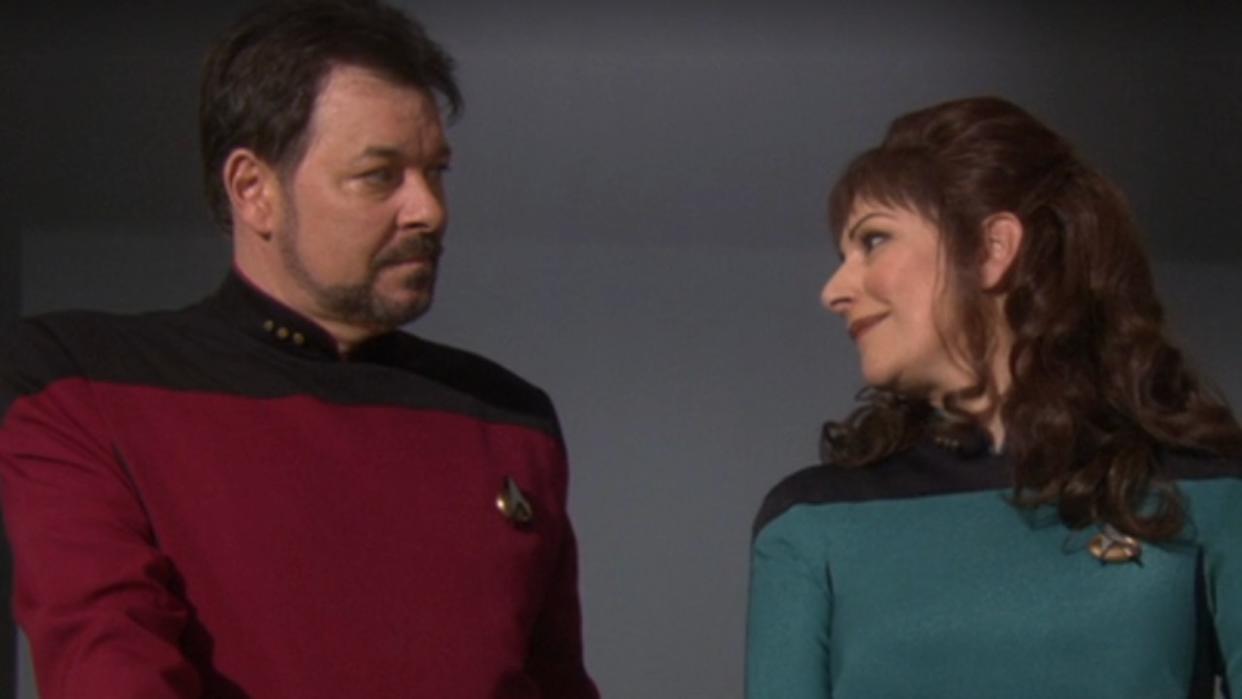  Riker and Troi on Star Trek: Enterprise. 