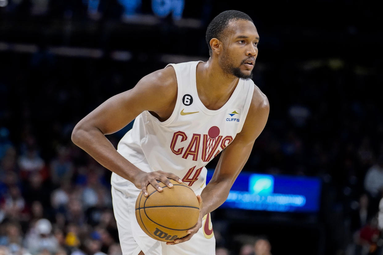 Cleveland Cavaliers power forward Evan Mobley is set to make his return Monday. (AP Photo/Darryl Webb)