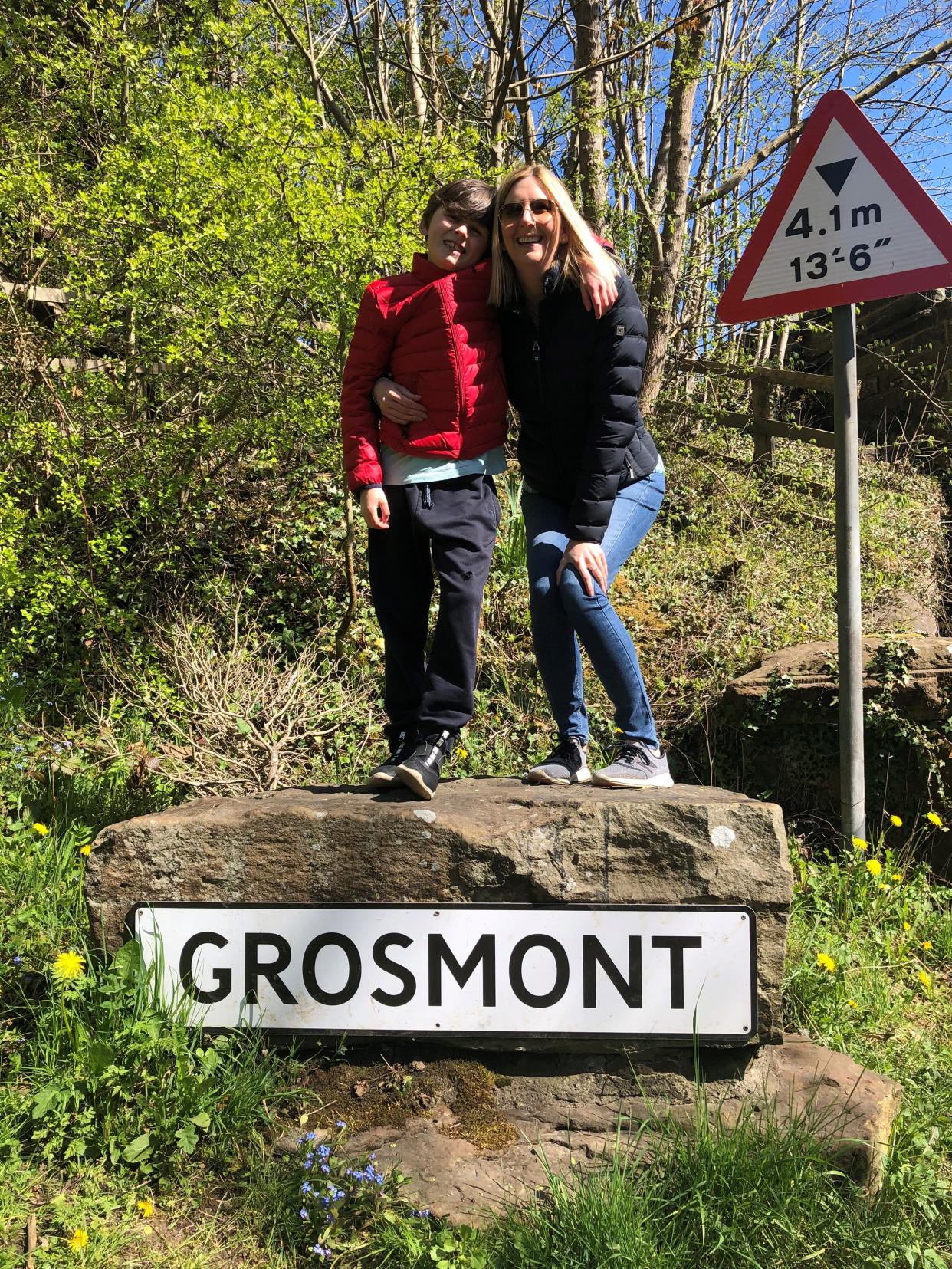 Indiana Jones fan Evan Laven, with his mother Vicki, in Grosmont (North Yorkshire County Council/PA)