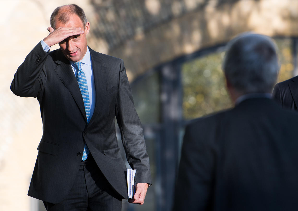 Friedrich Merz kommt zu einer Pressekonferenz zu seiner Kandidatur für das Amt des Parteivorsitzenden der CDU. (Bild: dpa/Bernd von Jutrczenka)