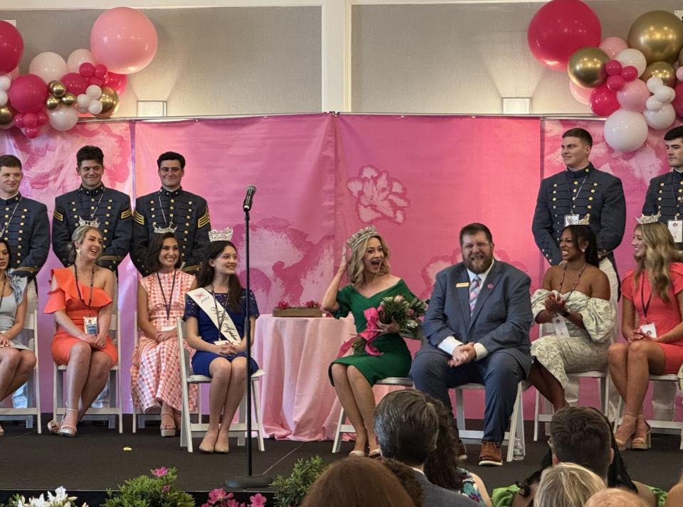 Sharon Lawrence was crowned Queen Azalea at the Queen's Coronation on Wednesday, held as part of the 77th Annual North Carolina Azalea Festival in Wilmington.