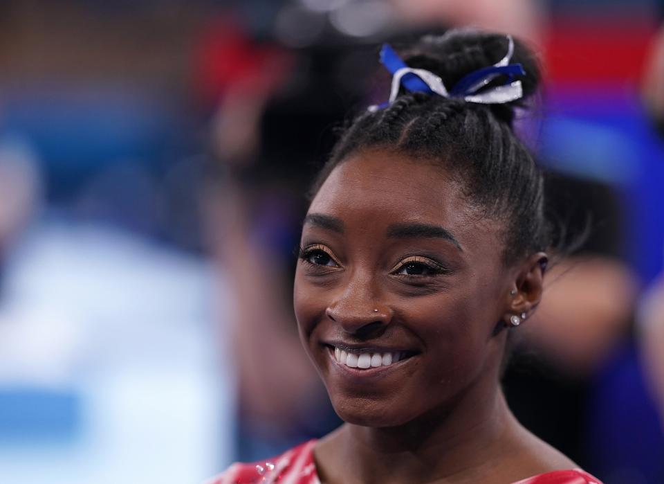 Simone Biles took bronze in the women’s beam final (Mike Egerton/PA) (PA Wire)