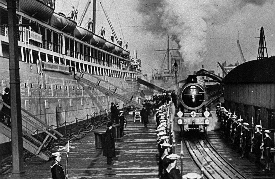 The royal train departing from the dockyard railway jetty in December 1910. This rail link was established from Portsmouth Harbour station in 1879. (Photo: The News archive)
