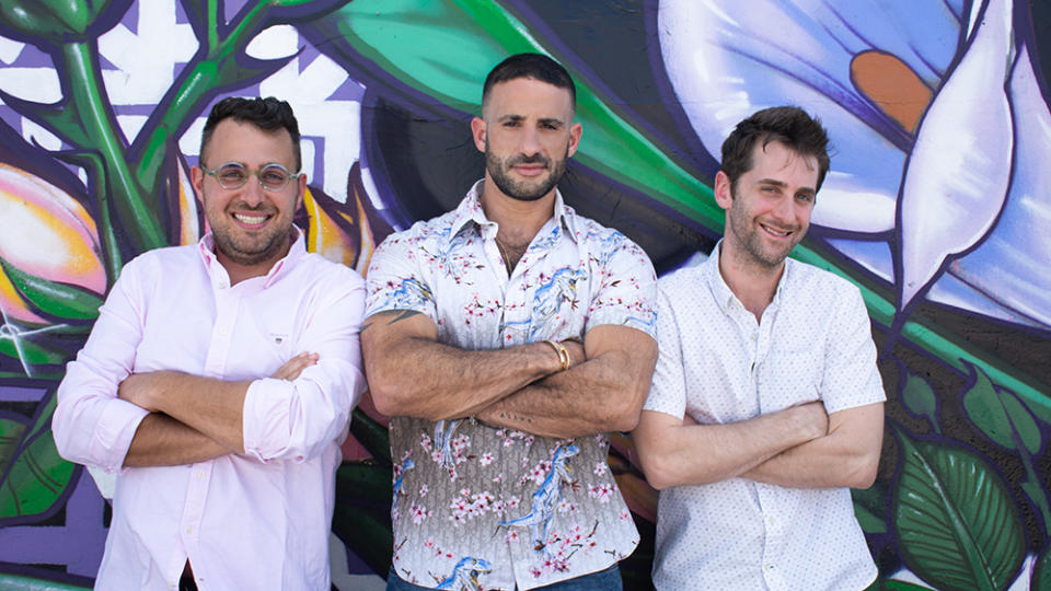 From left to right: Pride Icons co-founders Regev Gur, Eliad Cohen and Amir Lazarovich - Credit: Pride Icons