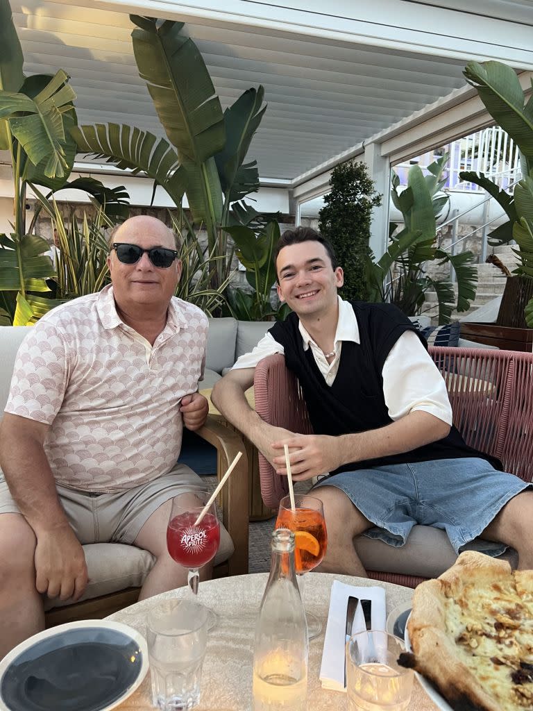 “I can’t even say in words how grateful I am and how much of a great father I have,” gushed Crawford (pictured with his father). Kennedy News and Media