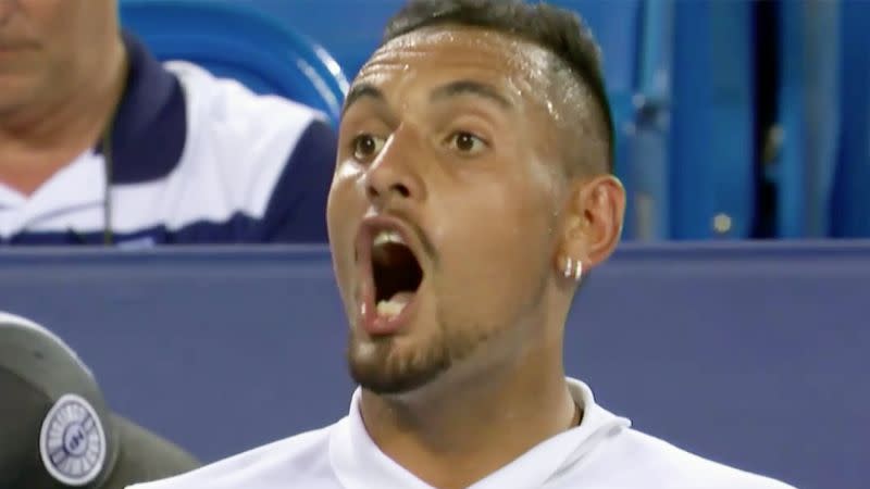 Nick Kyrgios rages at the Cincinnati Masters.