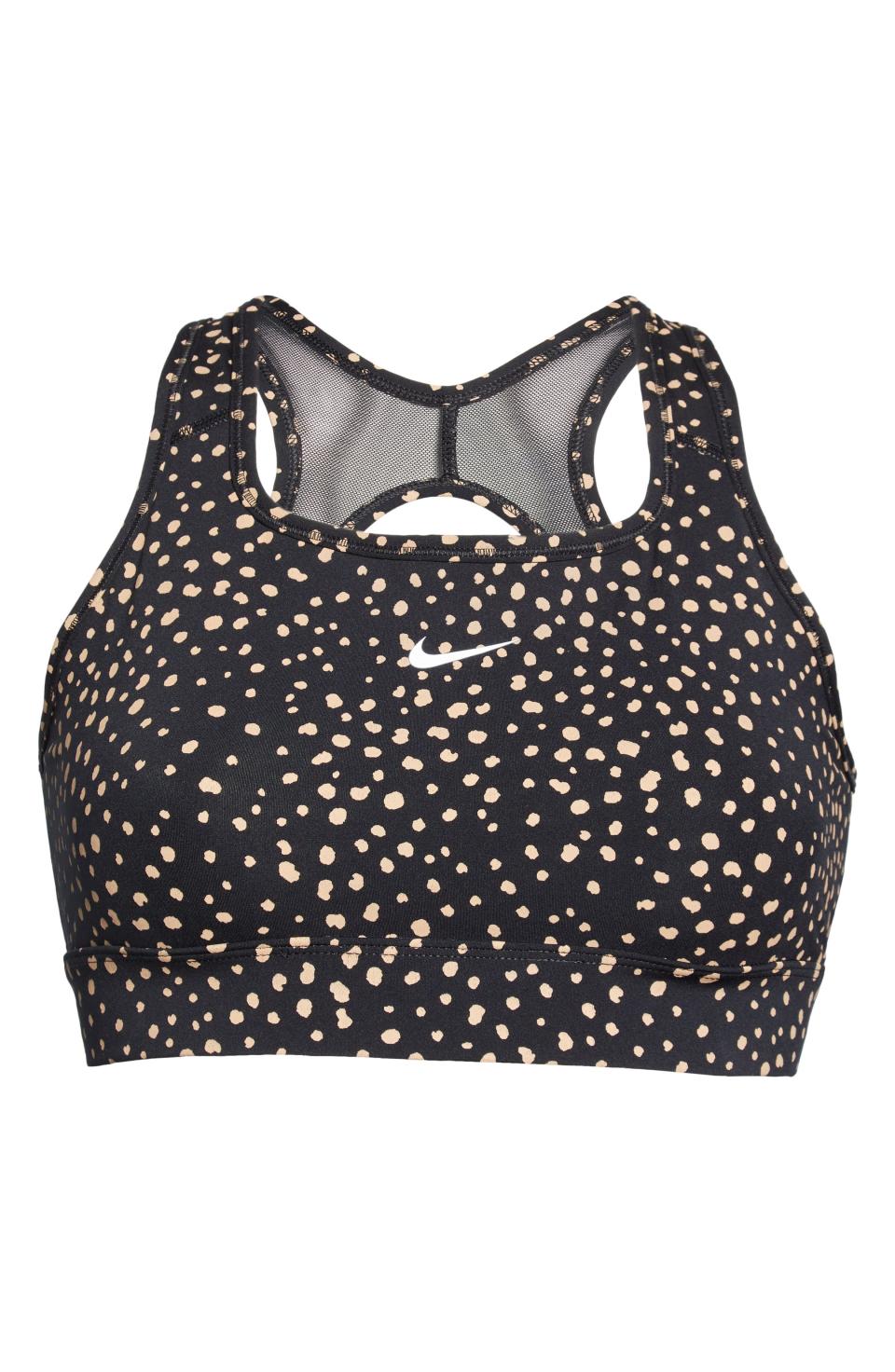 Polka Dot Open Back Sports Bra