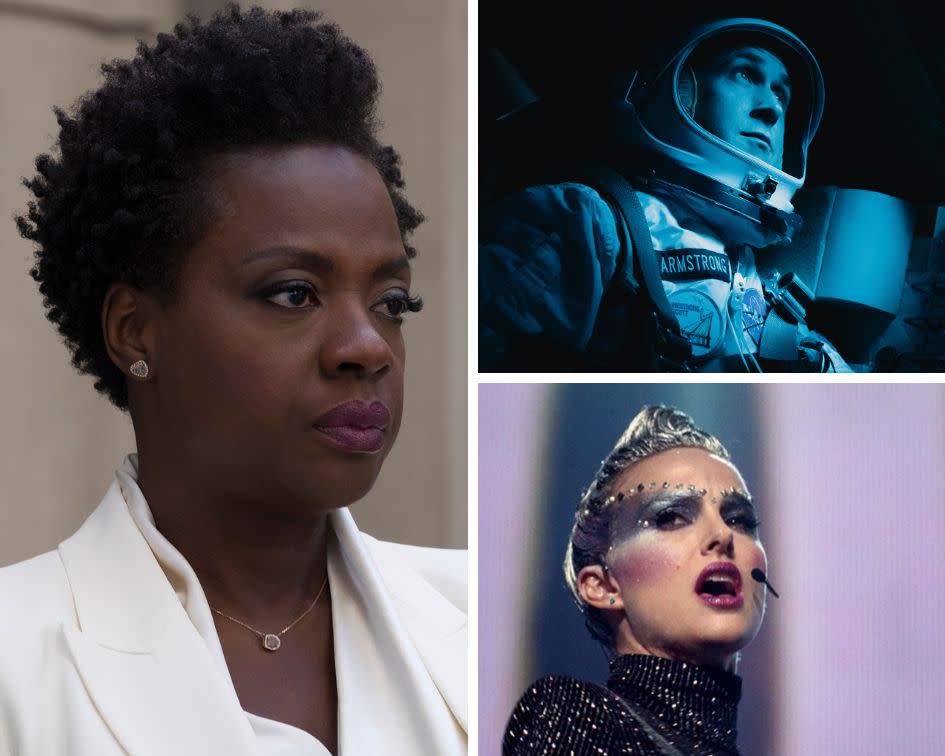 "Widows," "First Man" and "Vox Lux." (Photo: Fox/Universal Pictures/NEON)