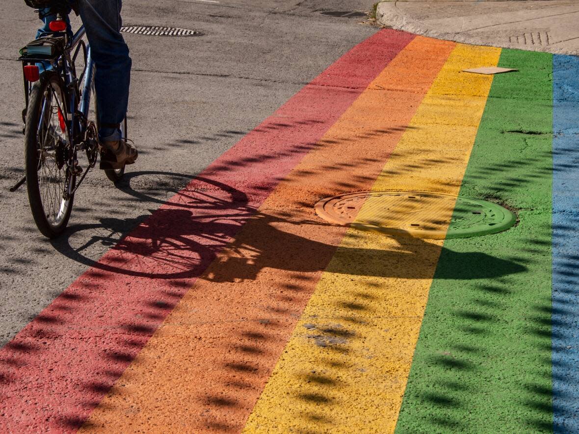 City council in Quinte West, Ont., has asked its diversity, equity and inclusion committee to review a request made by a public delegation Wednesday to rotate the colours on its rainbow crosswalks — and thus show support for other groups. (Shutterstock / Marc Bruxelle - image credit)