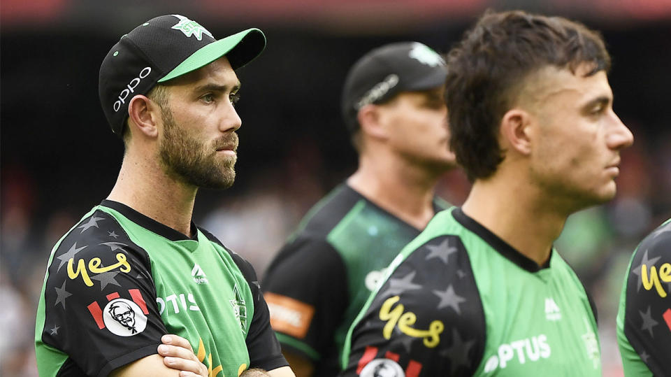 Glenn Maxwell and Marcus Stoinis look disappointed after losing the BBL final.