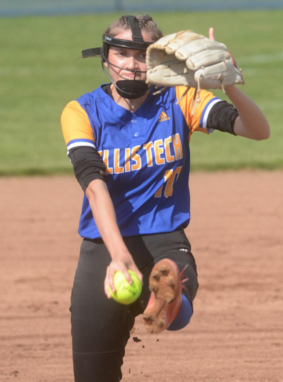 Ellis Tech's Rose Lopez tossed a no-hitter in the Golden Eagles' 14-0 win over Goodwin Tech.