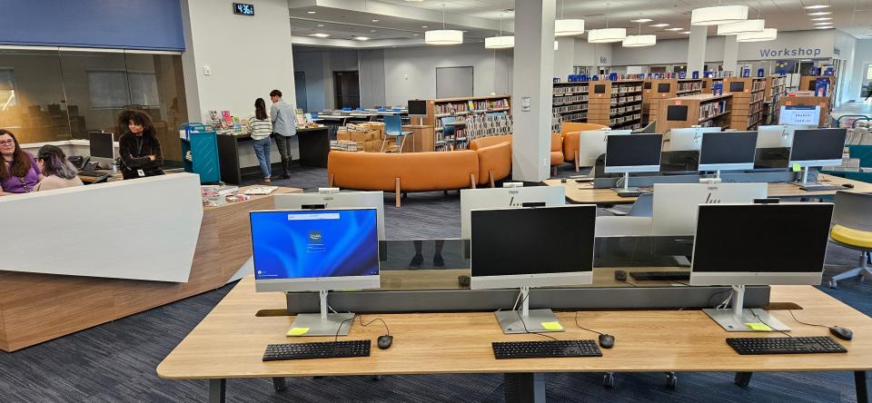 The Lakewood Ranch Library offers open space equipped with computers, seating areas and plenty of books for visitors to use and check-out.