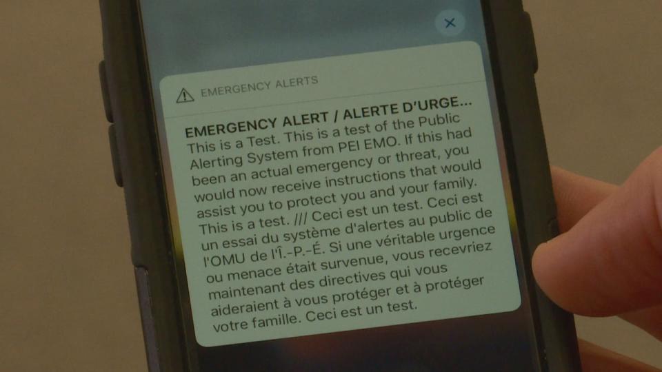 An emergency alert went off on wireless devices, television and radio stations Wednesday as part of tests of Canada's Alert Ready system.