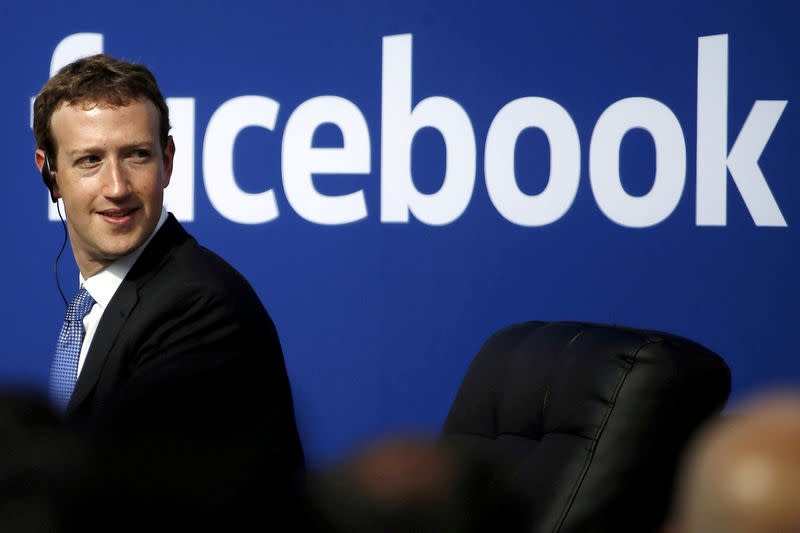 Facebook CEO Mark Zuckerberg, appears on stage during a town hall at Facebook’s headquarters in Menlo Park, California, U.S., September 27, 2015. REUTERS/Stephen Lam/File Photo