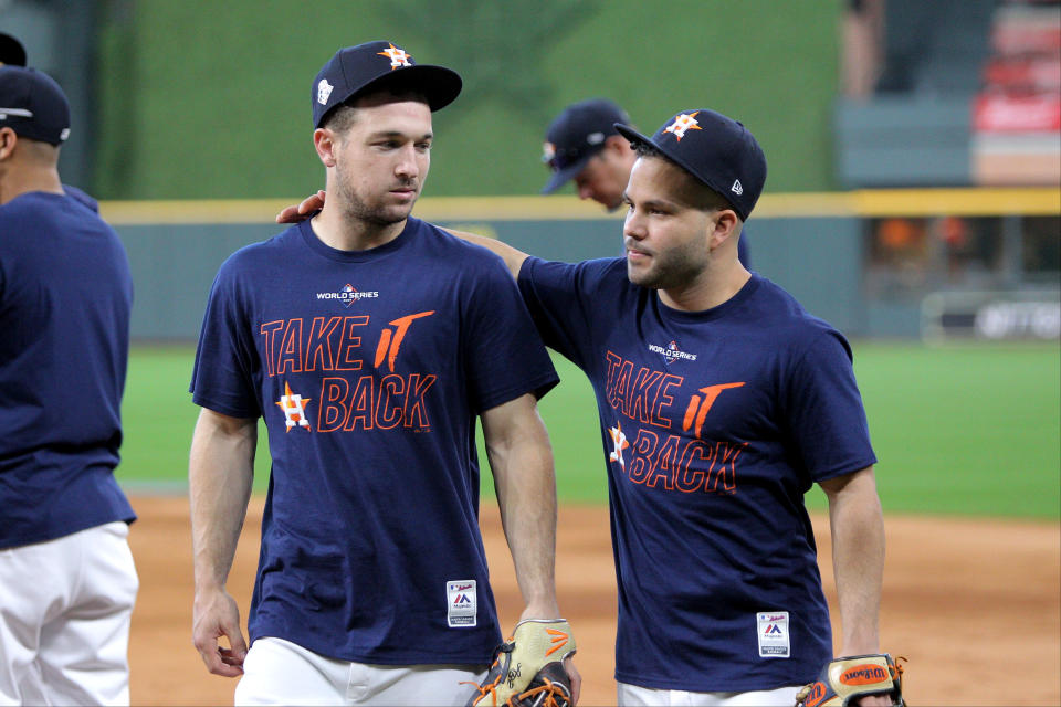 Alex Bregman, Jose Altuve and the Astros are looking to stop the bleeding in World Series Game 3. (Erik Williams-USA TODAY Sports)