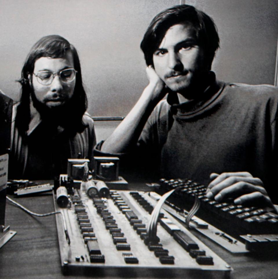 An photograph of Steve Wozniak and Steve Jobs, before they created Apple - Credit: Reuters