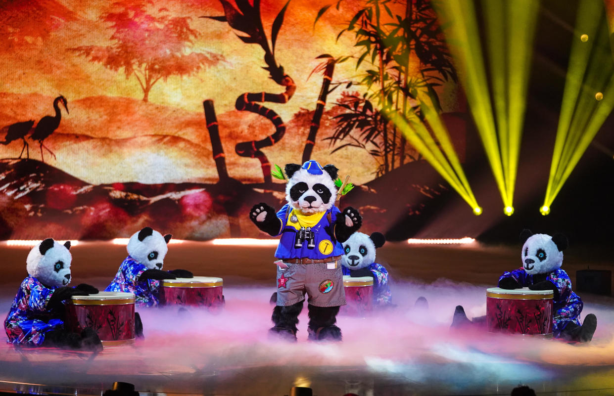 From Bandicoot TV

The Masked Singer: SR3: Ep8 on ITV and ITV Hub

Pictured: Panda.

This photograph is (C) Bandicoot TV and can only be reproduced for editorial purposes directly in connection with the programme or event mentioned above, or ITV plc. Once made available by ITV plc Picture Desk, this photograph can be reproduced once only up until the transmission [TX] date and no reproduction fee will be charged. Any subsequent usage may incur a fee. This photograph must not be manipulated [excluding basic cropping] in a manner which alters the visual appearance of the person photographed deemed detrimental or inappropriate by ITV plc Picture Desk.  This photograph must not be syndicated to any other company, publication or website, or permanently archived, without the express written permission of ITV Picture Desk. Full Terms and conditions are available on the website www.itv.com/presscentre/itvpictures/terms

For further information please contact:
james.hilder@itv.com / 0207 157 3052