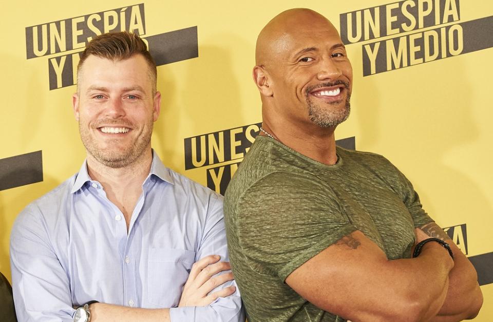 Johnson with writer-director Rawson Marshall Thurber; the duo previously collaborated on 2016's 'Central Intelligence' (Picture credit: Sean Thorton/WENN.com)