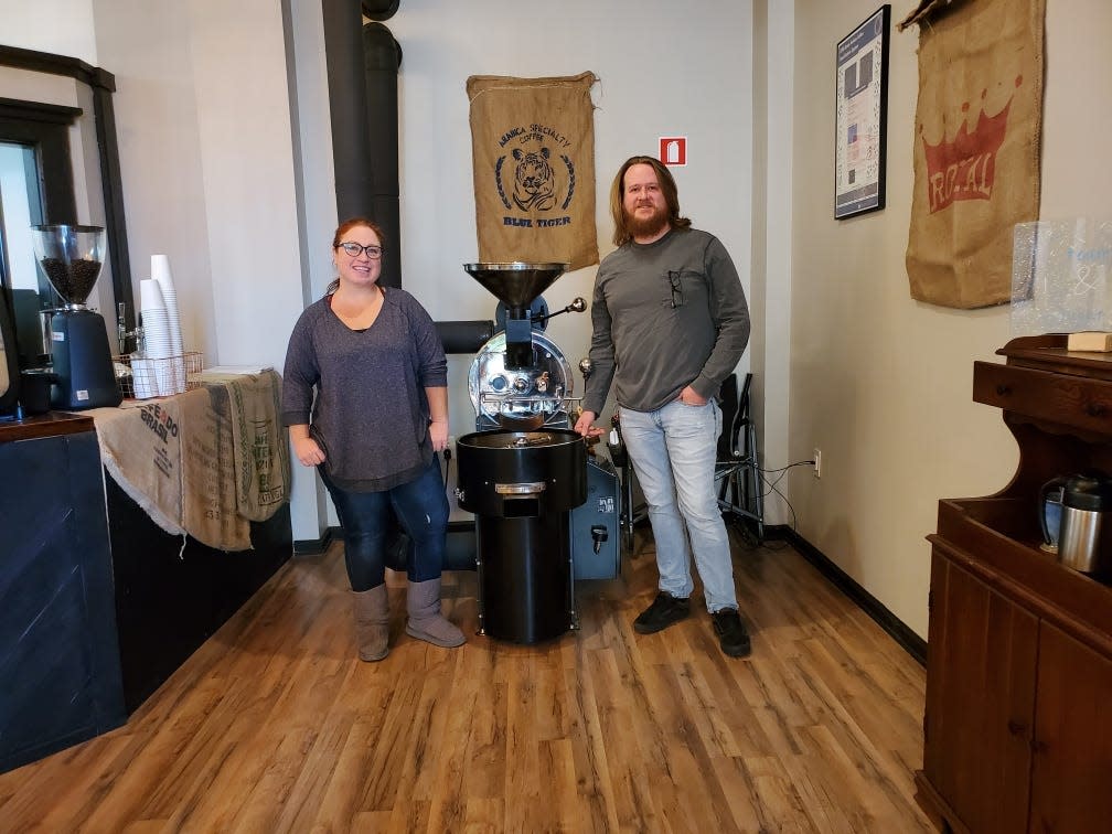 Megan Greene and Alex Frampton-Winters have opened a coffee shop on Trent Boulevard.