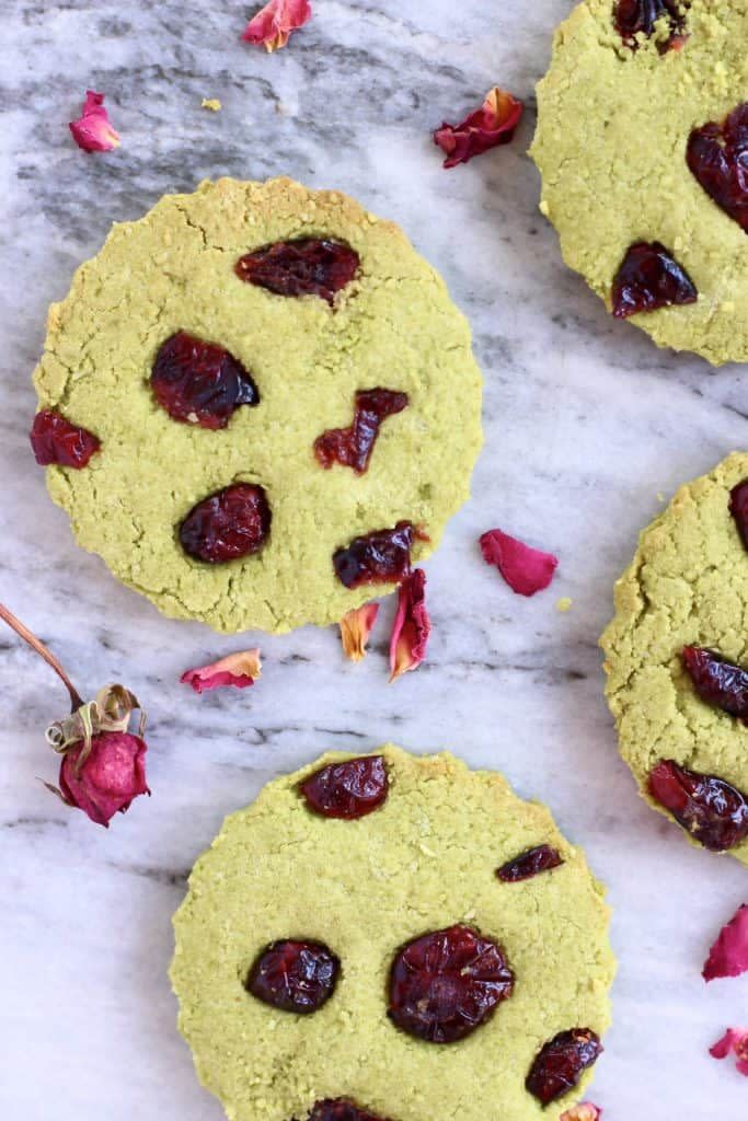 Vegan Matcha Shortbread Cookies