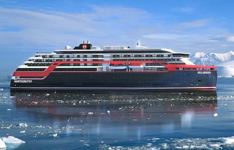 A rendering of Roald Amundsen - Credit: Hurtigruten