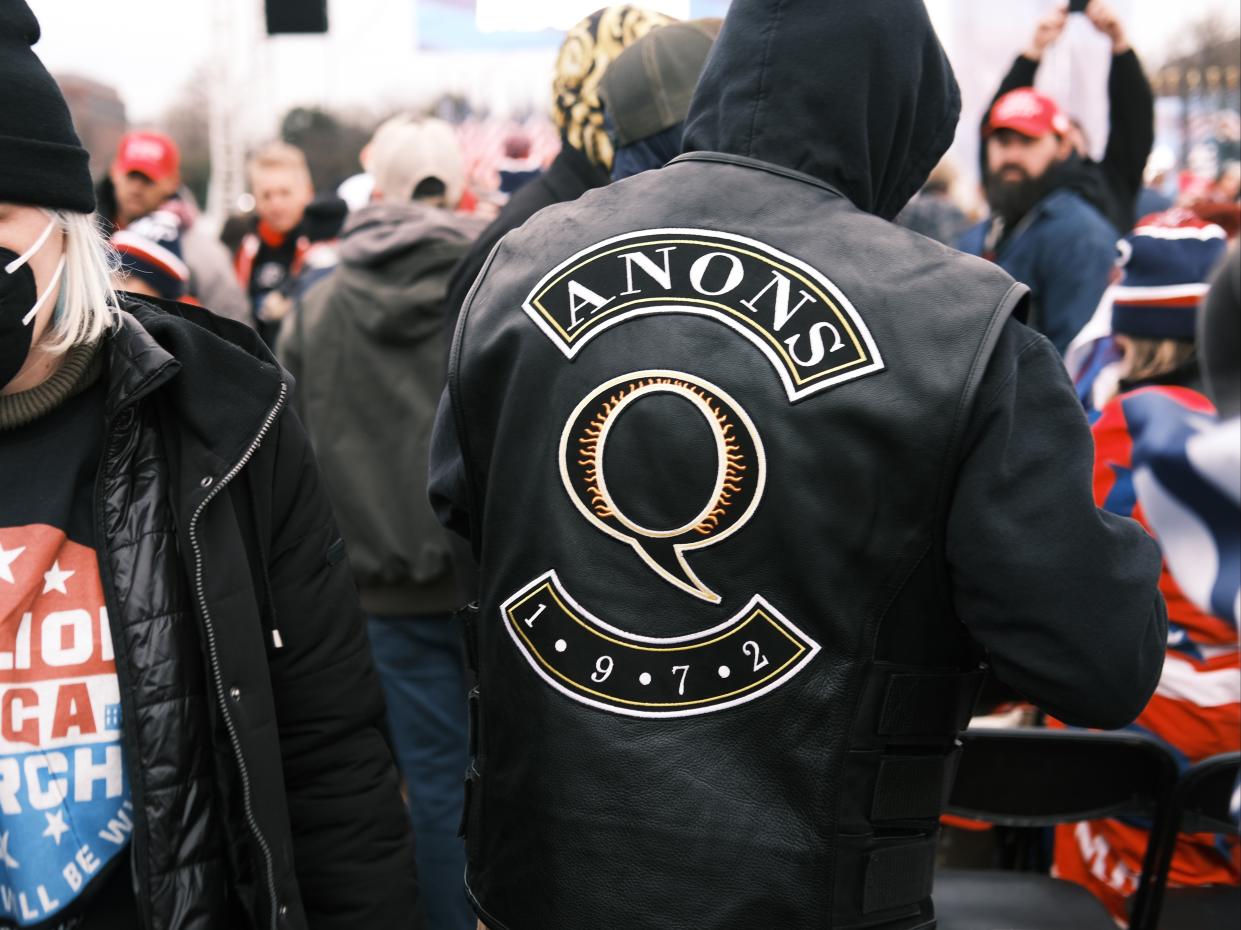 <p>Crowds arrive for the ‘Stop the Steal’ rally on 6 January, 2021 in Washington, DC</p> (Getty Images)