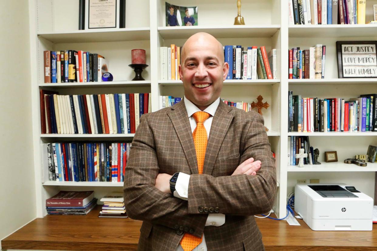 Brad Sewell, the head of school, poses for a portrait at Presbyterian Day School, located at 4025 Poplar Ave. in Memphis, on Nov. 9, 2023.