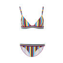 Razzle Striped Triangle Bikini Top, RYE, $105Razzle Striped Bikini Bottoms, RYE, $70