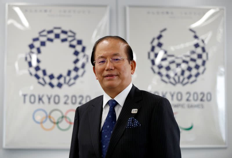 Toshiro Muto, Tokyo 2020 Organizing Committee Chief Executive Officer, poses for a photograph during an interview with Reuters in Tokyo