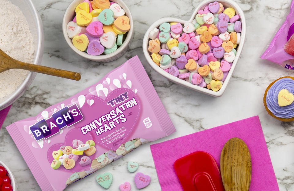 Today, Brach's uses laser technology to emblazon its conversation hearts with phrases. (Photo: Brach's)