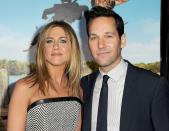 <p>Rachel and Mike? These two reportedly dated for a time while filming The Object of My Affection in 1998. When asked if it was weird to kiss her friend onscreen, Aniston told <a href="https://www.gq.com/story/jennifer-aniston-paul-rudd-gq-march-2012-cover-story" rel="nofollow noopener" target="_blank" data-ylk="slk:GQ;elm:context_link;itc:0;sec:content-canvas" class="link ">GQ</a>,"Nah. I’ve kissed him for years." Rudd added, "We've made out for decades."</p>