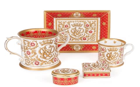 an exclusive range of chinaware to mark the 70th anniversary of the marriage of The Queen and The Duke of Edinburgh - Credit: The Royal Collection Trust 