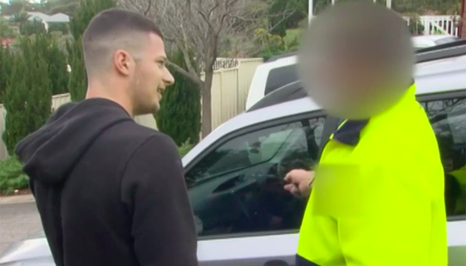 The father of a teen car thief was confronted by a resident when he came to collect his car. Source: 7 News