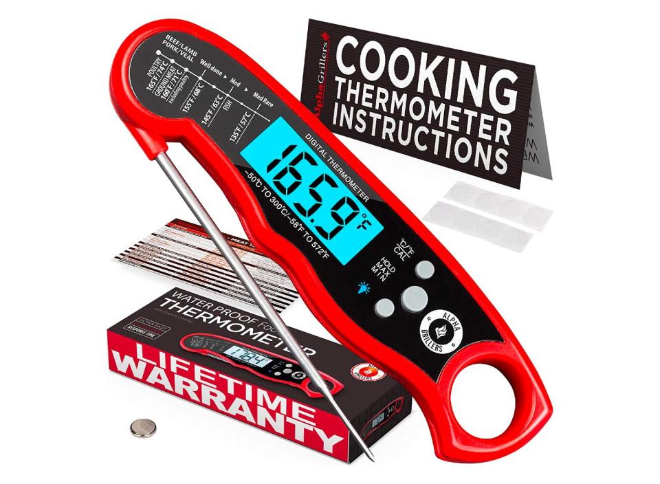 Make sure your red meat is cooked to the perfect temp with this quick and accurate thermometer. (Source: Amazon)