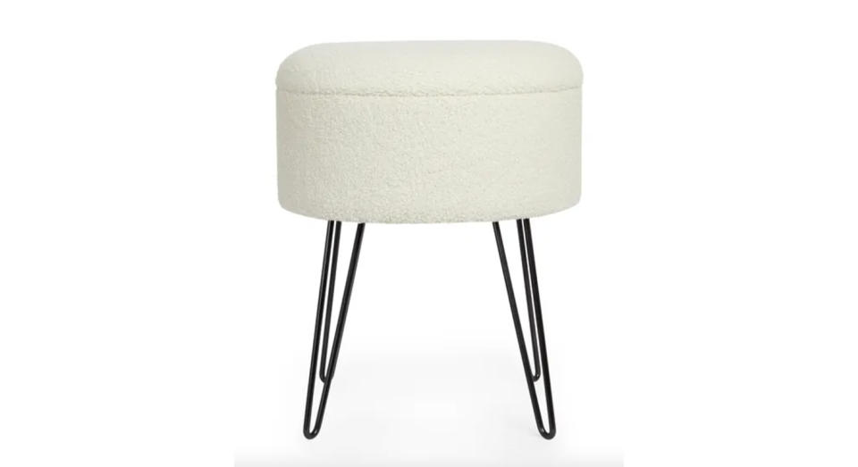 This neutral coloured footstool will match any colour scheme. 