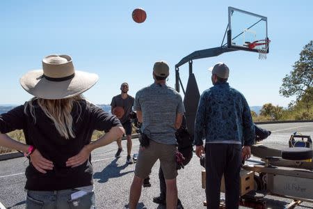 Golden State Warriors NBA basketball player Stephen Curry is filmed for an Infiniti car advertisement in Blackhawk, California, U.S. June 26, 2017. REUTERS/Kate Munsch