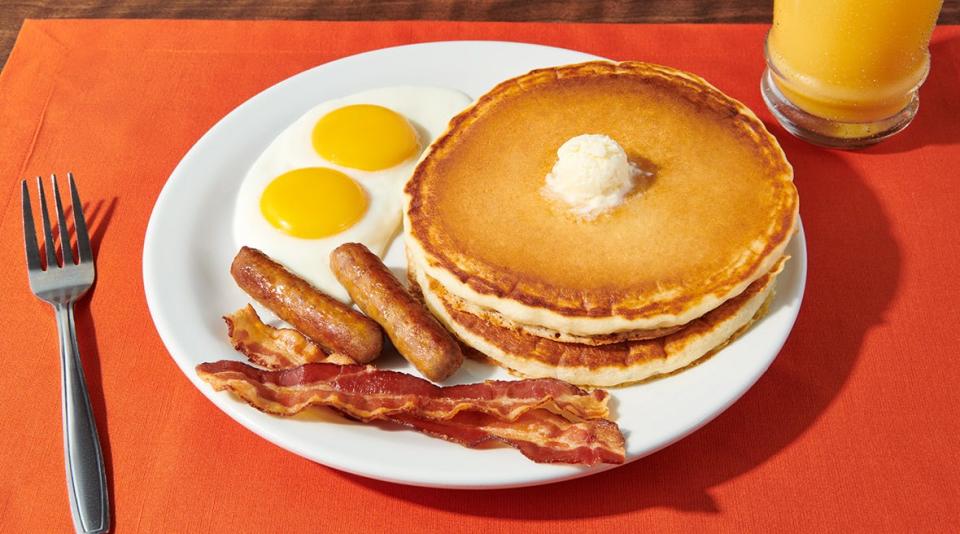 Denny's restaurants are offering veterans and active duty personnel a free Original Slam breakfast today.