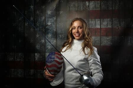 Fencer Mariel Zagunis poses for a portrait at the U.S. Olympic Committee Media Summit in Beverly Hills, Los Angeles, California March 7, 2016. REUTERS/Lucy Nicholson