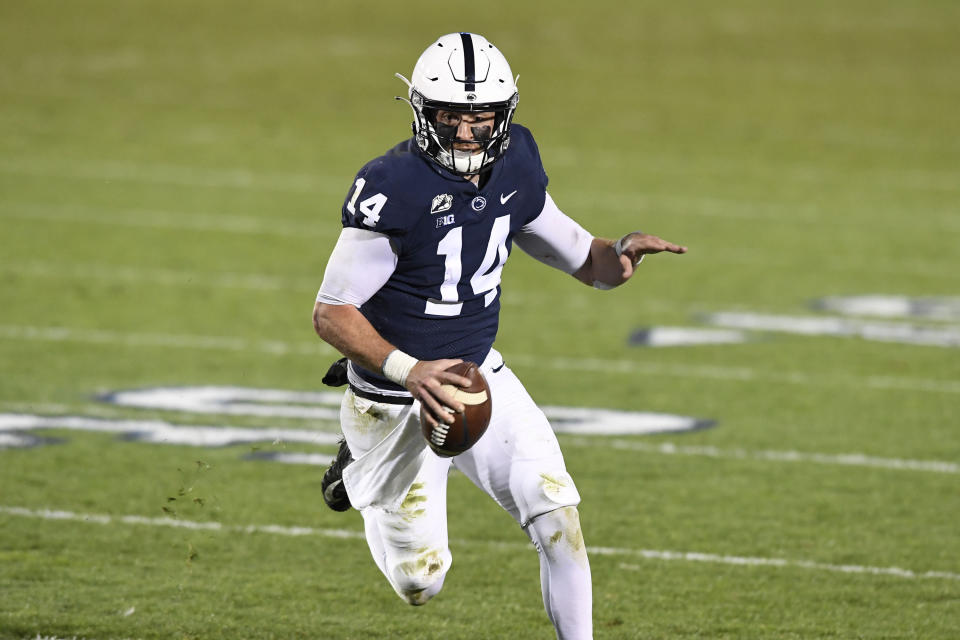 Penn State quarterback Sean Clifford was picked by the Packers in the fifth round of the NFL draft. (AP Photo/Barry Reeger)